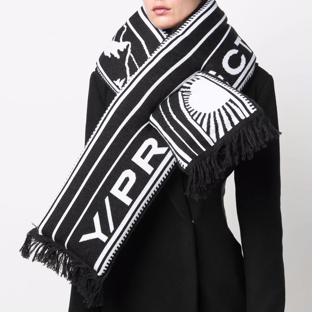 Y-Project Black And White Patterned Scarf